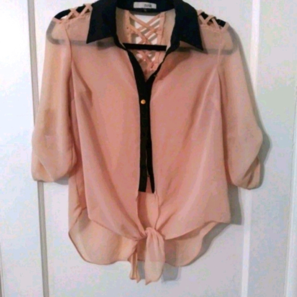 Black and Tan Blouse
